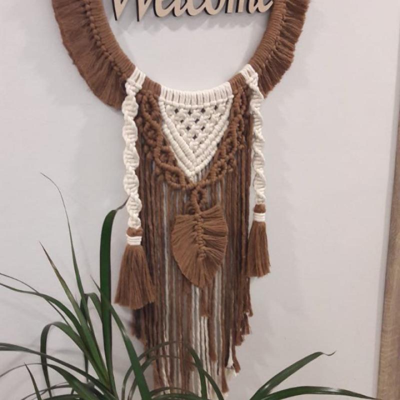 Tassel Door Decor Hanging , Fabric Woven Boho Macrame Door Hanging