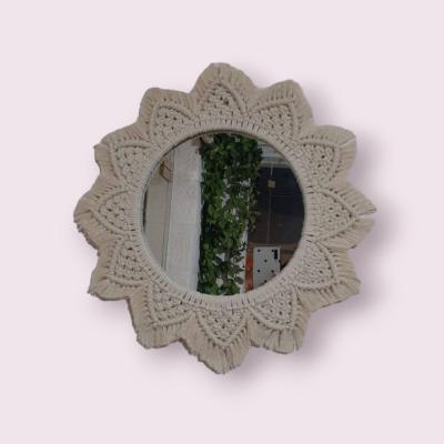 Mirror  Decor , Fabric Woven Boho Macrame Door Mirror (Price depends on size)