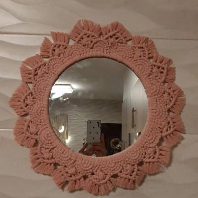 Mirror  Decor , Fabric Woven Boho Macrame Door Mirror،  (Price depends on size)