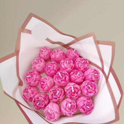 Candle Flower Bouquet Consists of 20 Peony Flowers