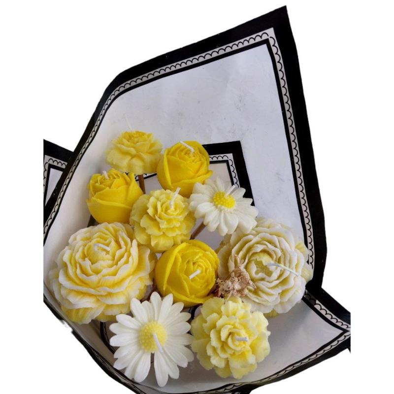 Candle Flower Bouquet Consists of 10 Flowers