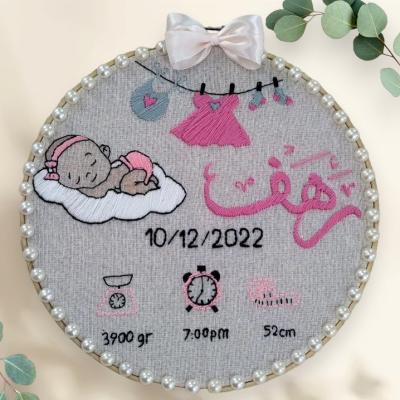 A Customised Wooden Circle Hoop Baby Girl (Price depends on size)