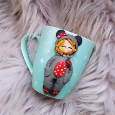 Handmade Cup With Girl Pattern