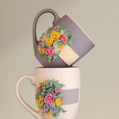 Handmade Cup With Flowers