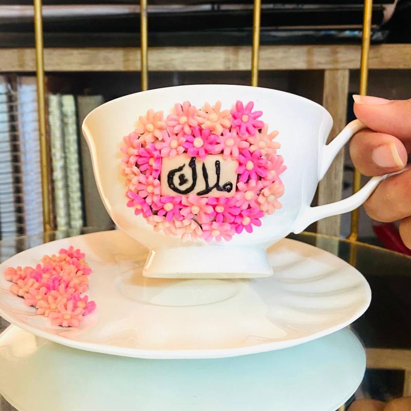 A Cup With Plate With Customised Name